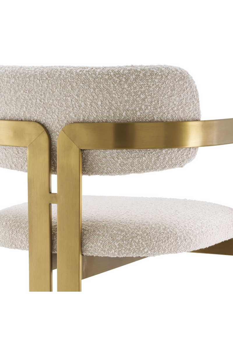 Chaise de bar bouclé crème | Eichholtz Donato | Meubleluxe.fr