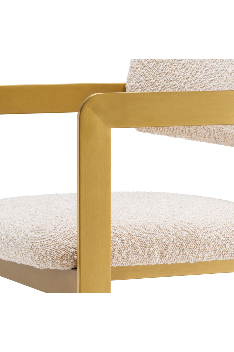 Chaise de comptoir bouclé crème | Eichholtz Donato | Meubleluxe.fr