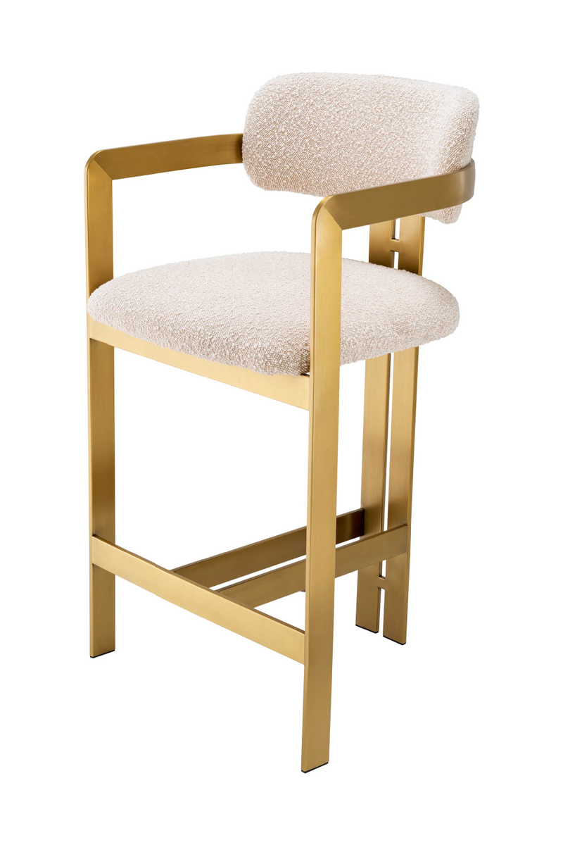 Chaise de comptoir bouclé crème | Eichholtz Donato | Meubleluxe.fr