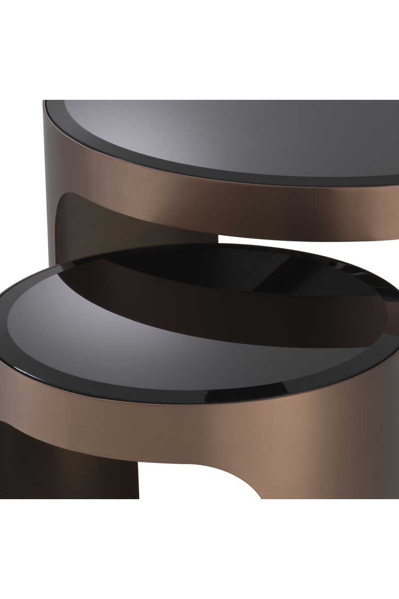 Ensemble de 2 Tables d’Appoint en Verre Biseauté | Eichholtz Piemonte | OROA.fr