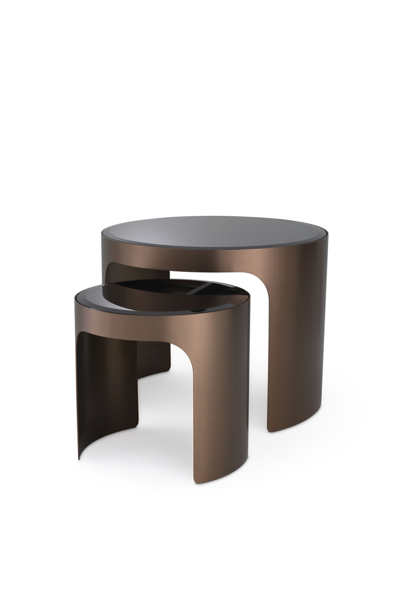 Ensemble de 2 Tables d’Appoint en Verre Biseauté | Eichholtz Piemonte | OROA.fr