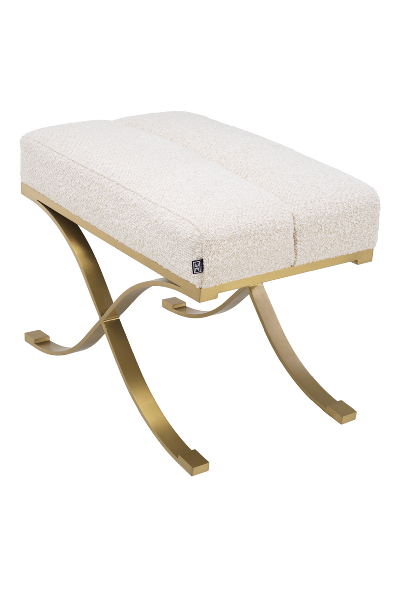 Tabouret bouclé crème | Eichholtz Adonia | Meubleluxe.fr