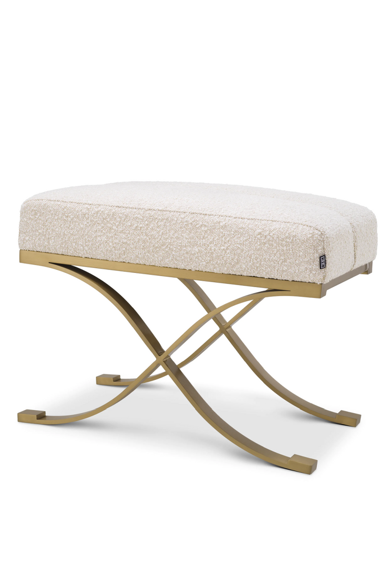 Tabouret bouclé crème | Eichholtz Adonia | Meubleluxe.fr