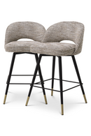Ensemble de 2 Tabourets de Comptoir Texturés Bruns | Eichholtz Cliff | OROA.fr