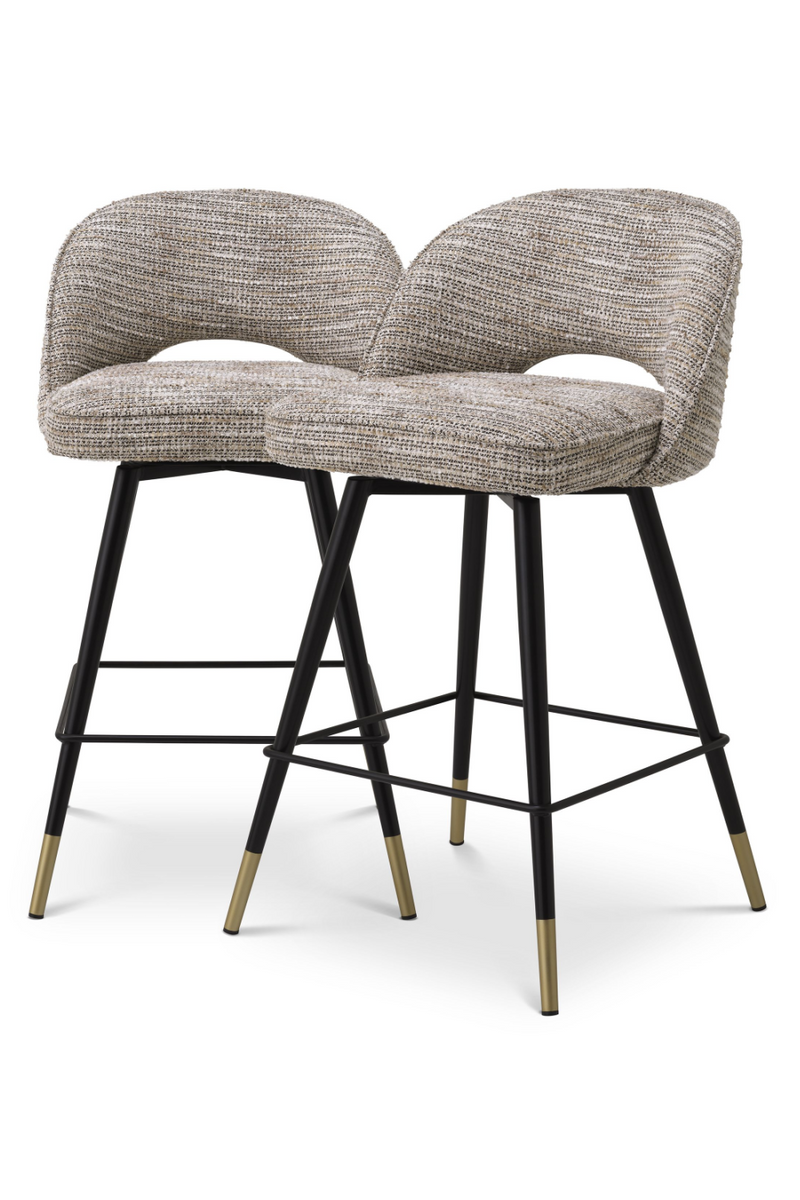 Ensemble de 2 Tabourets de Comptoir Texturés Bruns | Eichholtz Cliff | OROA.fr
