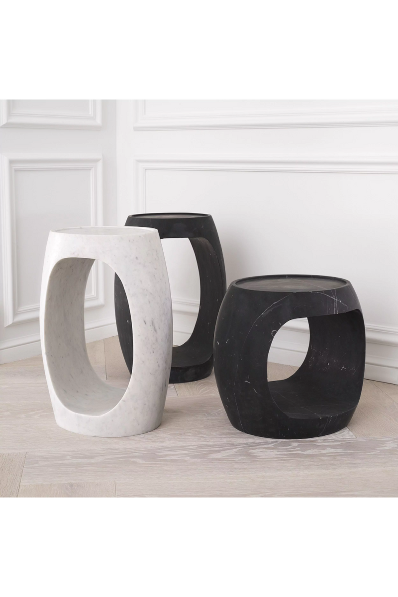 Table d’Appoint Ronde en Marbre | Eichholtz Clipper High | OROA.fr