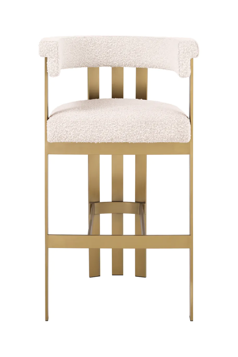 Tabouret de bar bouclé crème | Eichholtz Clubhouse | Meubleluxe.fr