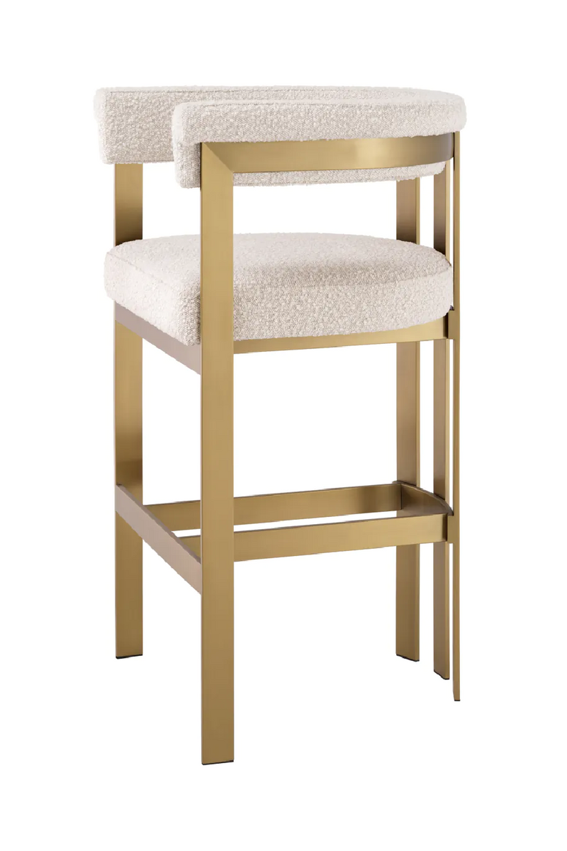 Tabouret de bar bouclé crème | Eichholtz Clubhouse | Meubleluxe.fr