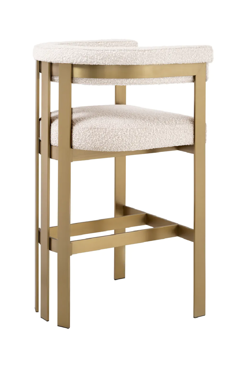 Tabouret de bar bouclé crème | Eichholtz Clubhouse | Meubleluxe.fr