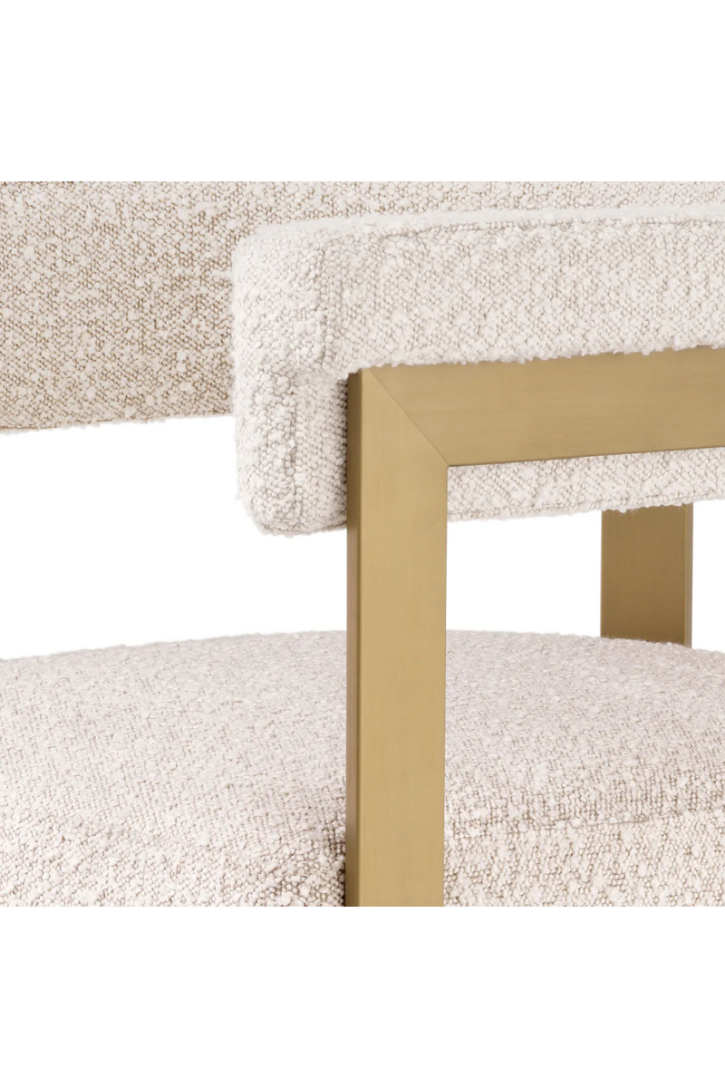 Tabouret de bar bouclé crème | Eichholtz Clubhouse | Meubleluxe.fr