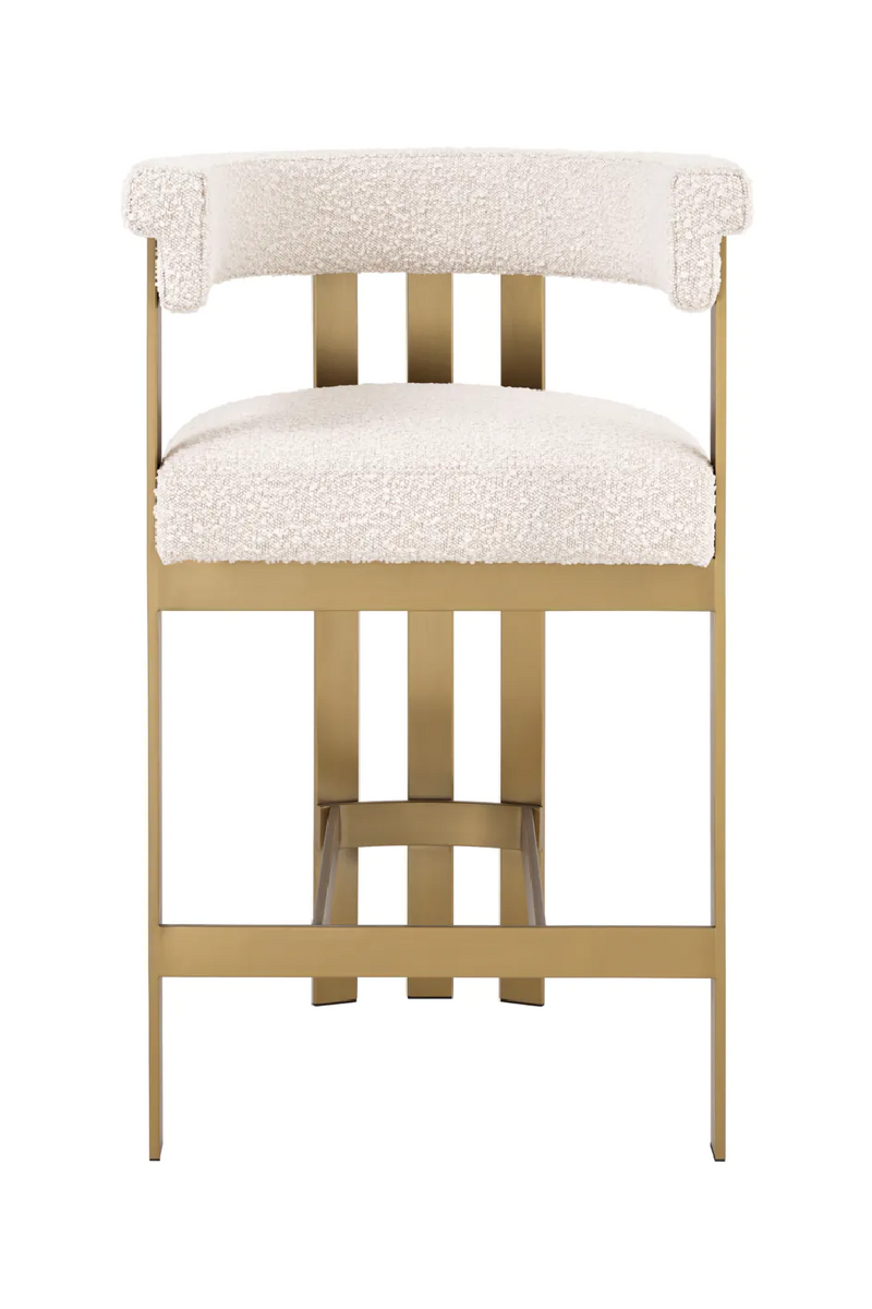 Tabouret de comptoir bouclé crème | Eichholtz Clubhouse | Meubleluxe.fr