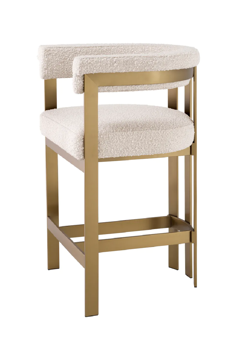 Tabouret de comptoir bouclé crème | Eichholtz Clubhouse | Meubleluxe.fr