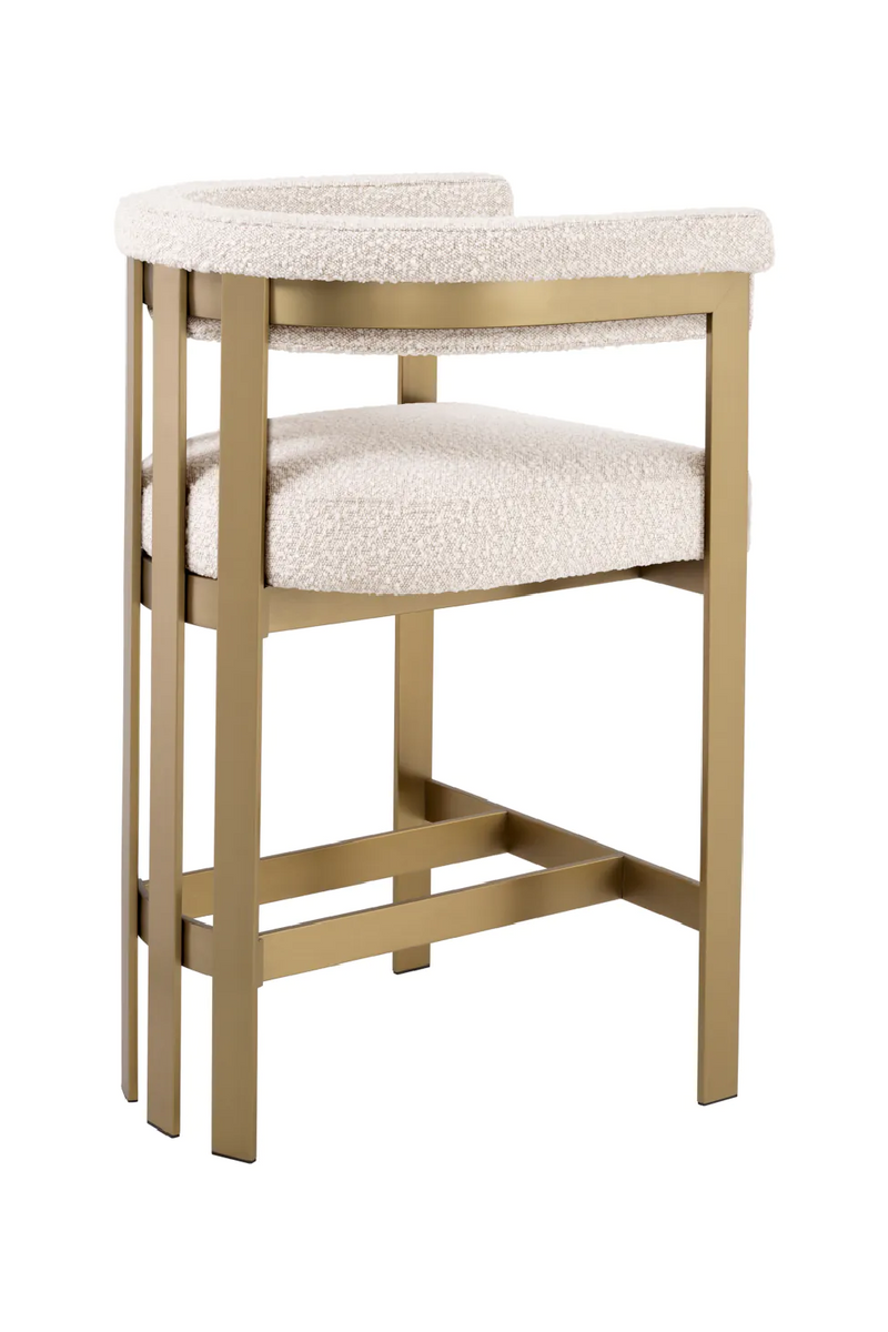 Tabouret de comptoir bouclé crème | Eichholtz Clubhouse | Meubleluxe.fr