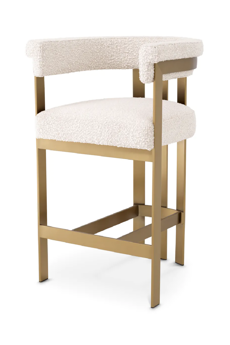 Tabouret de comptoir bouclé crème | Eichholtz Clubhouse | Meubleluxe.fr