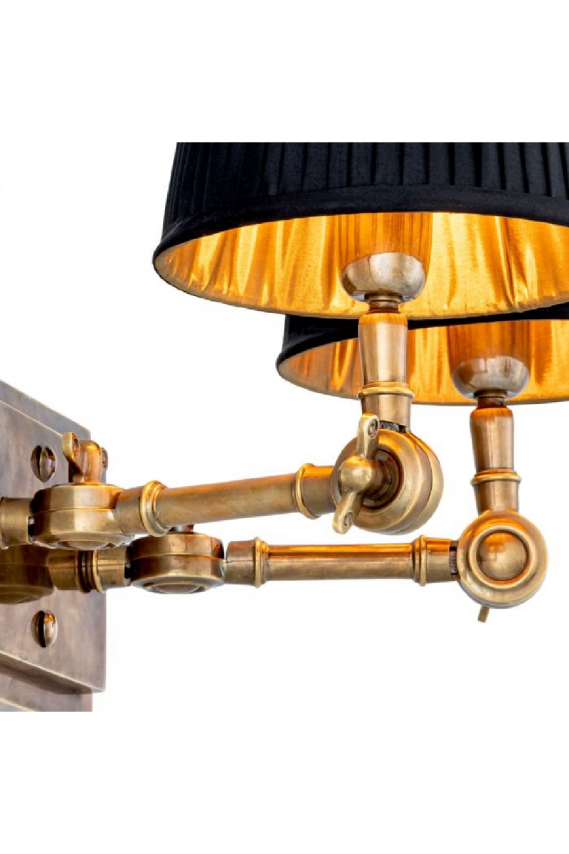 Applique Murale Double Noire à Plis | Eichholtz Wentworth | OROA.fr