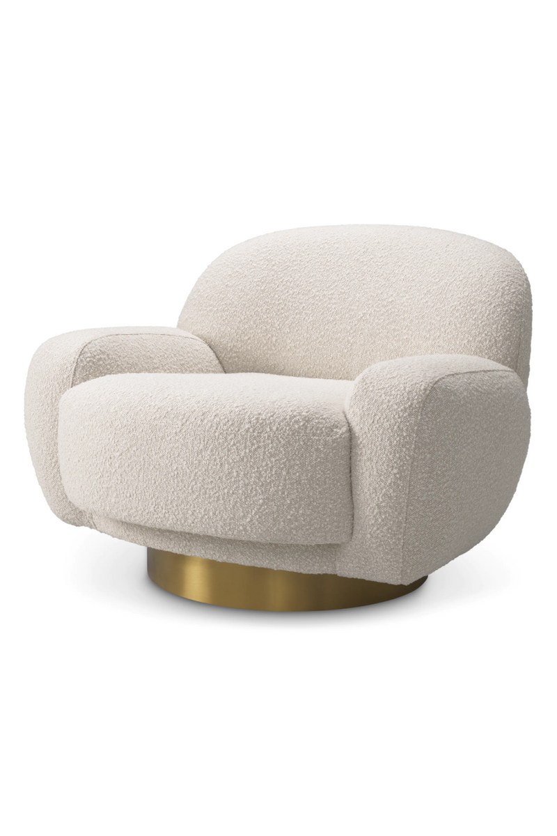 Fauteuil pivotant bouclé crème | Eichholtz Udine | Meubleluxe.fr