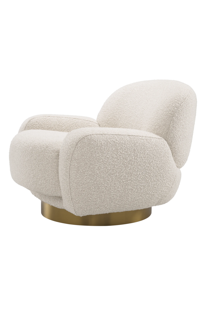 Fauteuil pivotant bouclé crème | Eichholtz Udine | Meubleluxe.fr