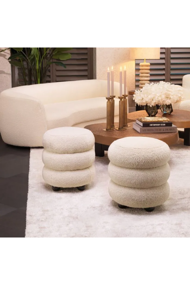 Pouf Brisbane crème | Eichholtz Tulum | Meubleluxe.fr