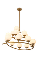 Lustre en laiton vieilli à globes | Eichholtz Brissac | Meubleluxe.fr