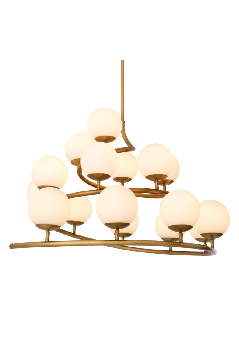 Lustre en laiton vieilli à globes | Eichholtz Brissac | Meubleluxe.fr