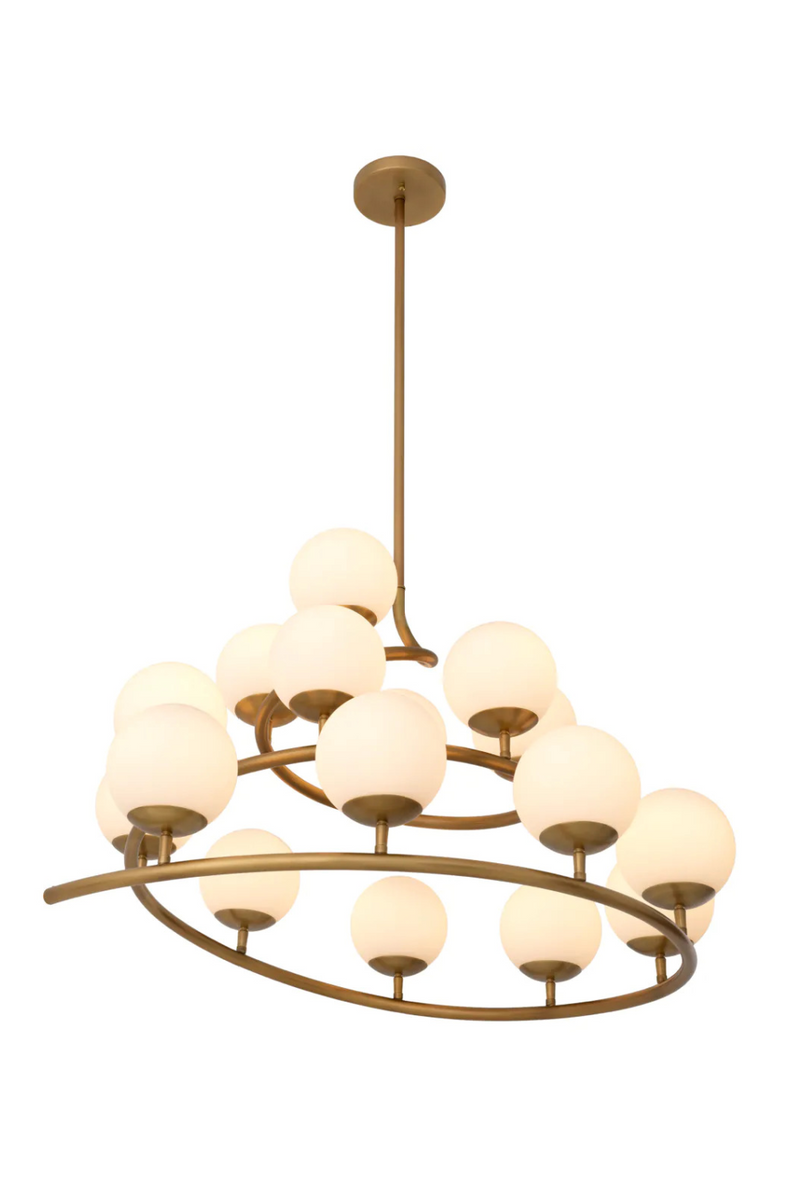 Lustre en laiton vieilli à globes | Eichholtz Brissac | Meubleluxe.fr