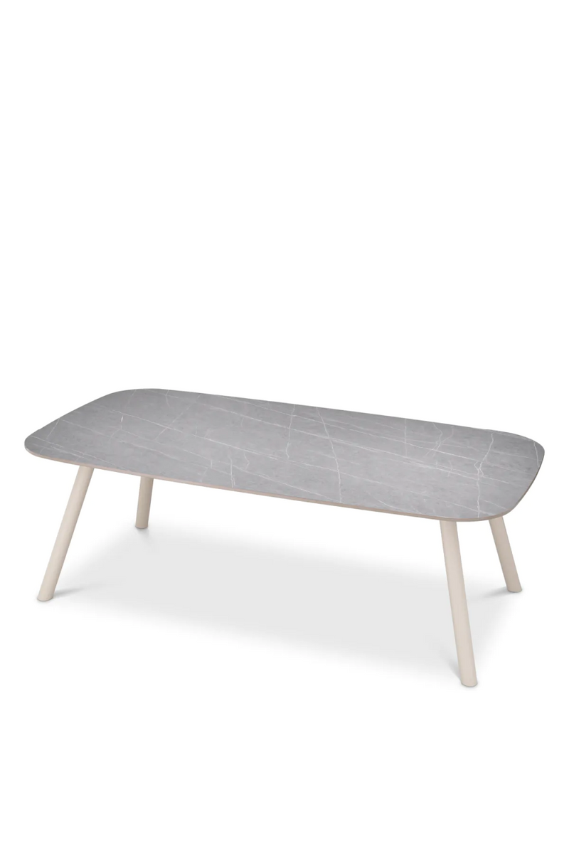 Table de salle à manger d'extérieur en marbre céramique gris | Eichholt Nassau S | Meubleluxe.fr