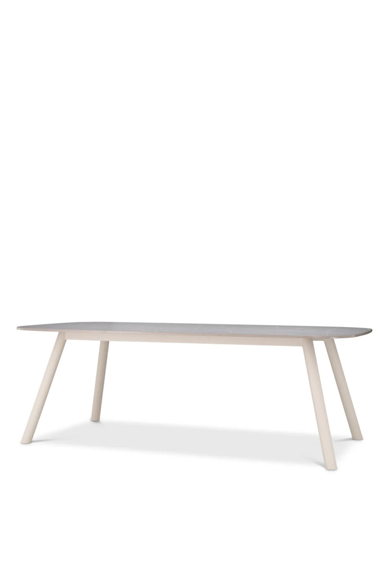 Table de salle à manger d'extérieur en marbre céramique gris | Eichholt Nassau S | Meubleluxe.fr