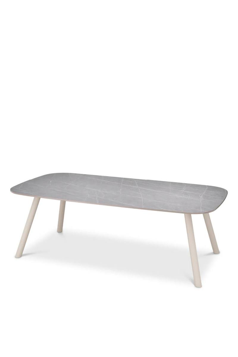 Table de salle à manger d'extérieur en marbre céramique gris | Eichholt Nassau S | Meubleluxe.fr