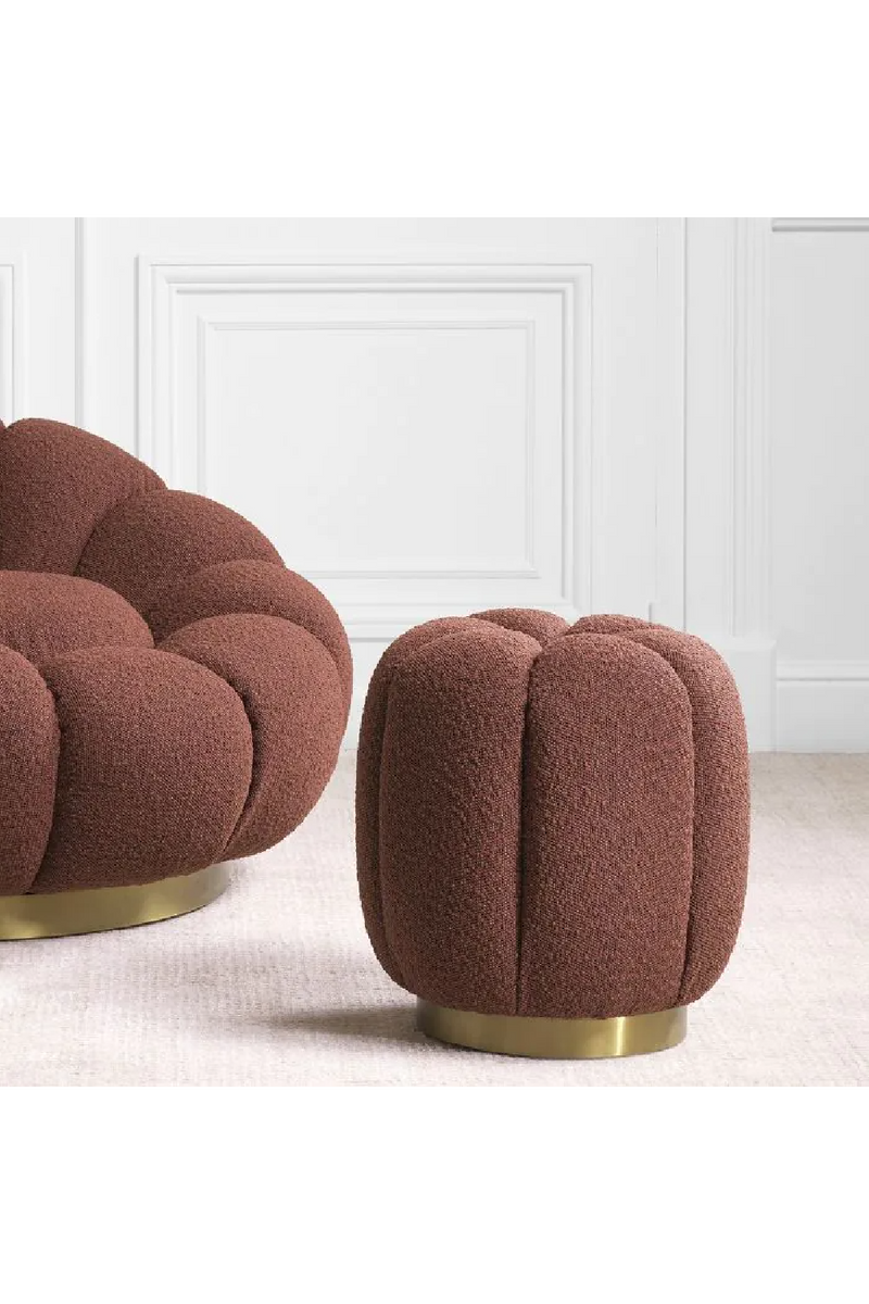 Pouf bouclé rouge | Eichholtz Orchanic | Meubleluxe.fr