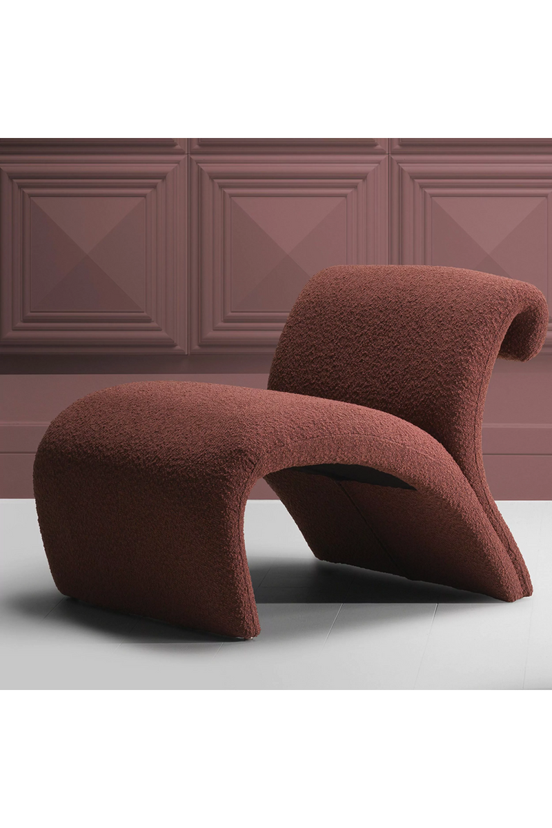 Fauteuil bouclé rouge | Eichholtz Vignola | Meubleluxe.fr