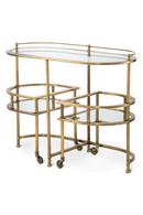 Chariot de bar en laiton et en verre | Eichholtz Lavalle | Meubleluxe.fr