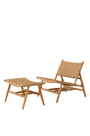 Chaise d'extérieur avec repose pied en teck | Eichholtz Laroc | OROA.fr