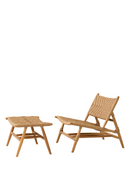 Chaise d'extérieur avec repose pied en teck | Eichholtz Laroc | OROA.fr