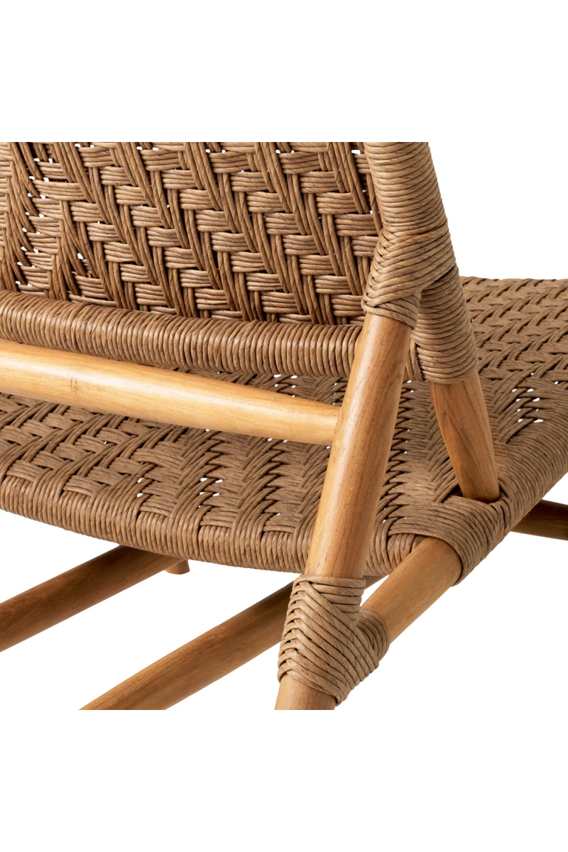 Chaise et repose pied d'extérieur en teck | Eichholtz Laroc | Meubleluxe.fr