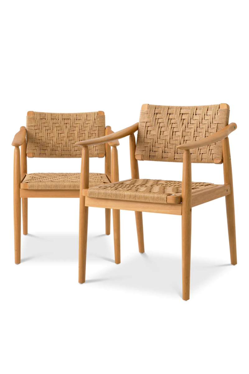 Chaise de salle à manger d'extérieur en teck (lot de 2) | Eichholtz Coral Bay | Meubleluxe.fr