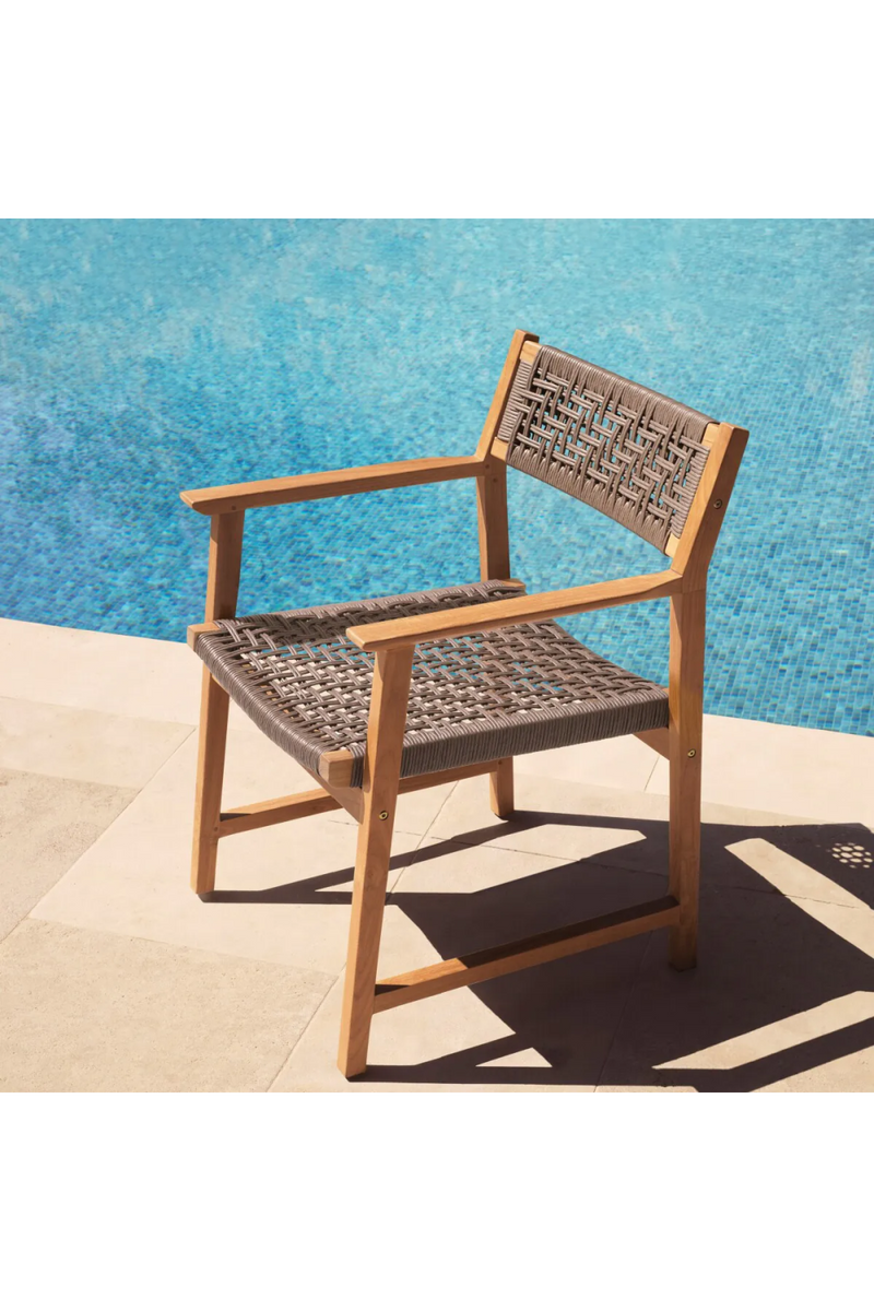 Chaise de salle à manger d'extérieur en teck (lot de 2) | Eichholtz Cancun | Meubleluxe.fr