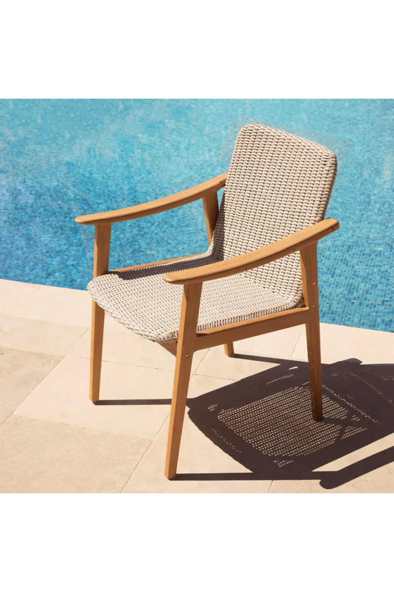 Chaise de salle à manger d'extérieur en teck | Eichholtz Honolulu | Meubleluxe.fr