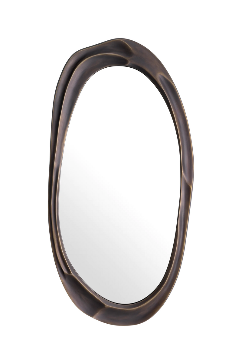 Miroir oval en bronze | Eichholtz Karma M | Meubleluxe.fr