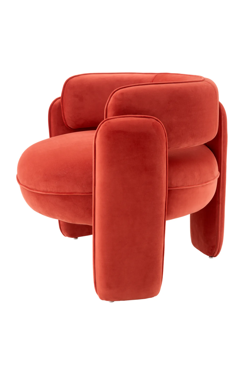 Fauteuil en velours orange | Eichholtz Chaplin | Meubleluxe.fr