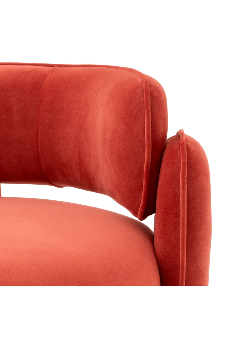 Fauteuil en velours orange | Eichholtz Chaplin | Meubleluxe.fr