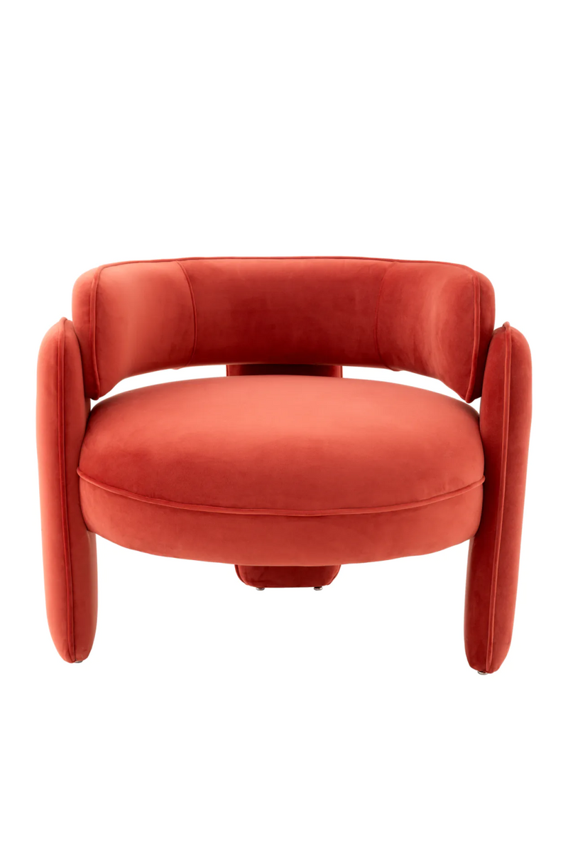 Fauteuil en velours orange | Eichholtz Chaplin | Meubleluxe.fr