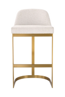 Tabouret de bar en laiton et Lyssa blanc cassé | Eichholtz Condos | Meubleluxe.fr