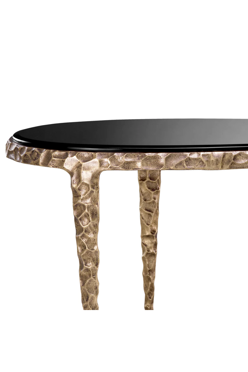 Table d'appoint gigogne en laiton vieilli (lot de 2) | Eichholtz Livana | Meubleluxe.fr