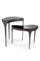 Table d'appoint gigogne nickelée noire (lot de 2) | Eichholtz Zena | Meubleluxe.fr
