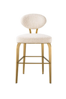 Chaise de comptoir bouclé crème en laiton | Eichholtz Dorrego | Meubleluxe.fr