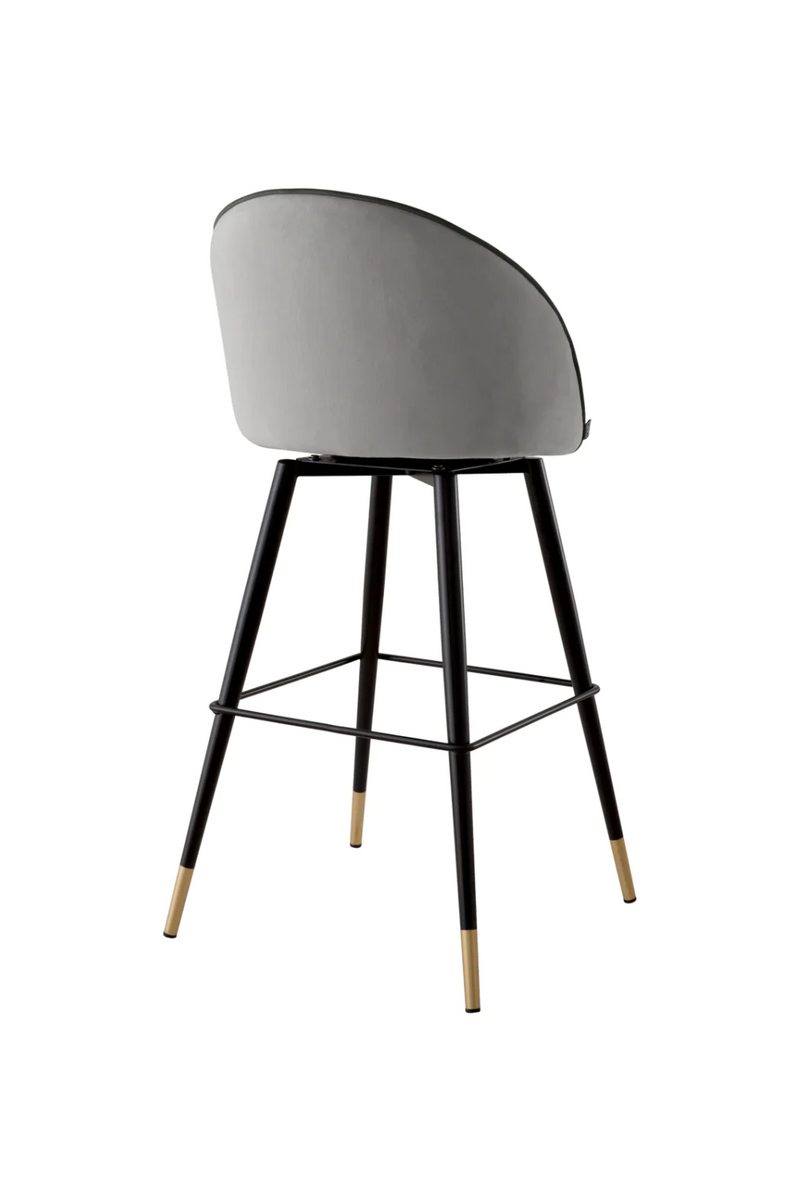 Tabouret de bar en velours gris (lot de 2) | Eichholtz Cooper | Meubleluxe.fr