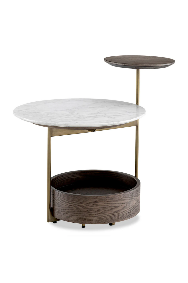 Table d'appoint en marbre et laiton brossé | Eichholtz Faye | Meubleluxe.fr