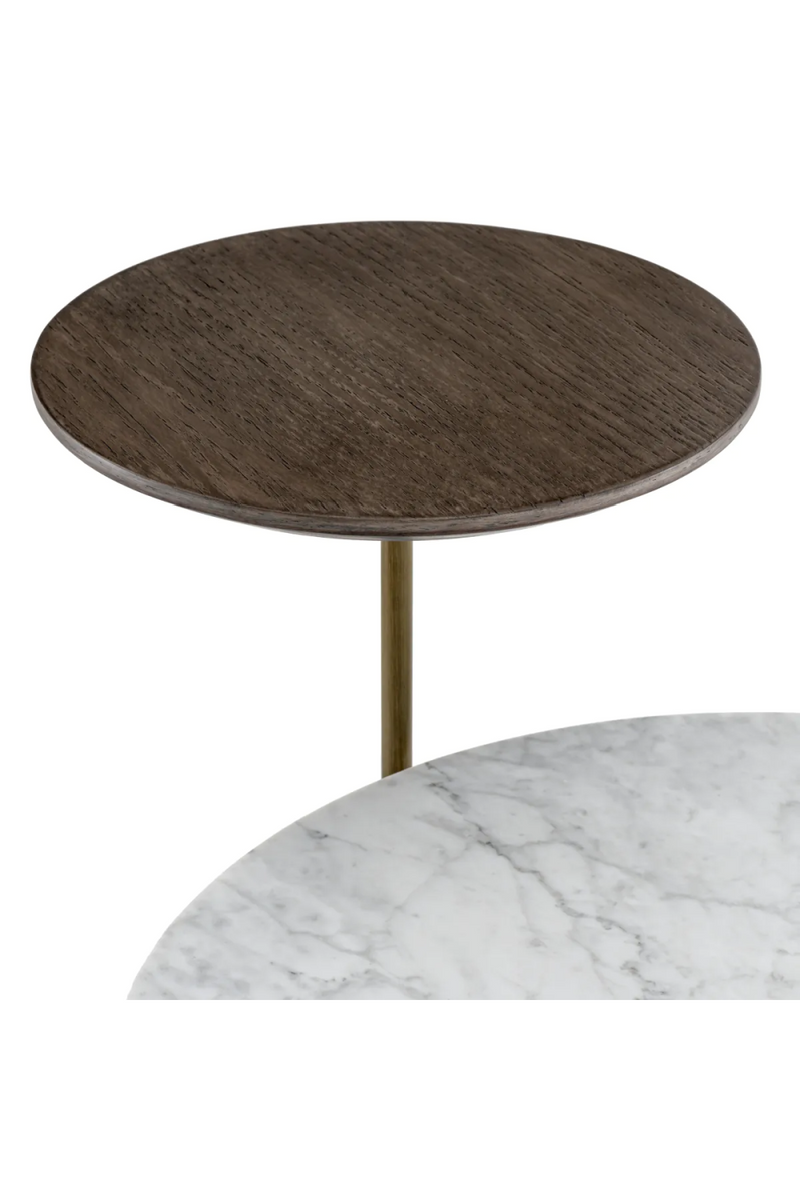 Table d'appoint en marbre et laiton brossé | Eichholtz Faye | Meubleluxe.fr