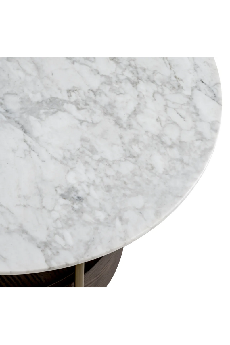 Table d'appoint en marbre et laiton brossé | Eichholtz Faye | Meubleluxe.fr