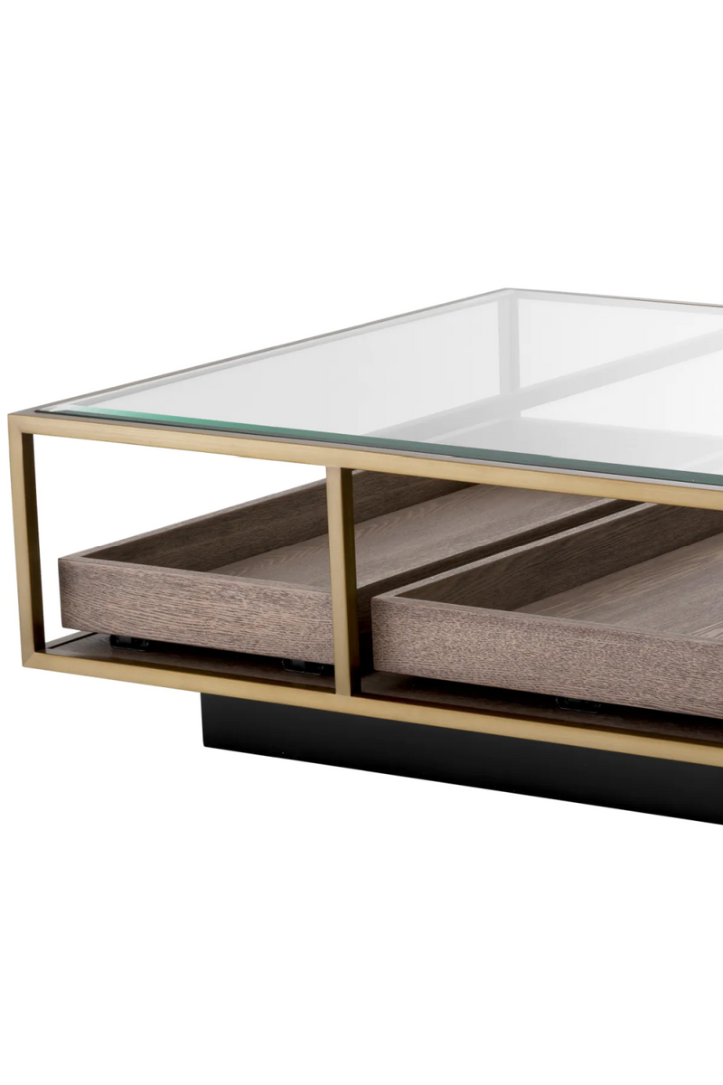 Table basse en bois et verre transparent | Eichholtz Roxton | Meubleluxe.fr